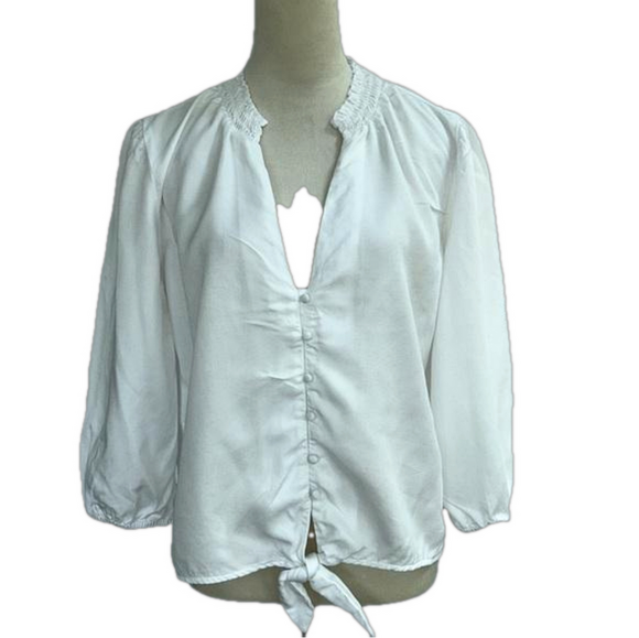 White House/Black Market: White, Tie Blouse: Size Small - Picture 1 of 9